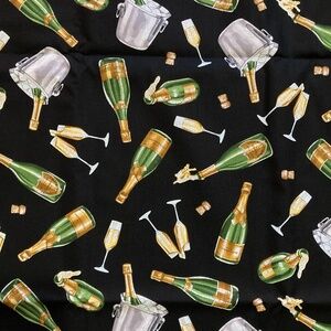 🪡 Timeless Treasures | Champagne Print Glitter Cotton Quilting Fabric, 2yd
